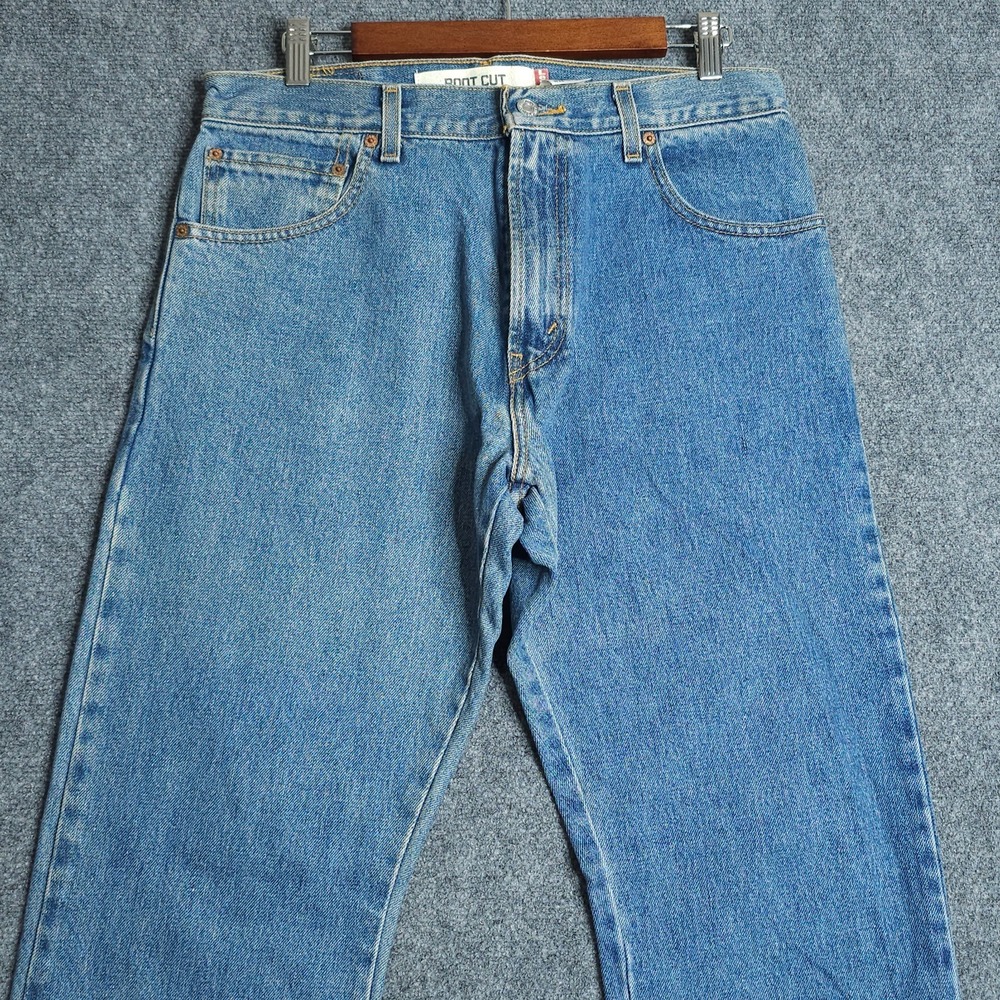 Levi's 517 Boot Cut Jeans Mens 33x32 Medium Wash Workwear Western Distressed Y2K - Picture 6 of 14